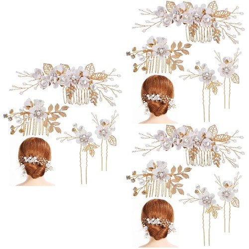 Bridal flower hair - hair, white