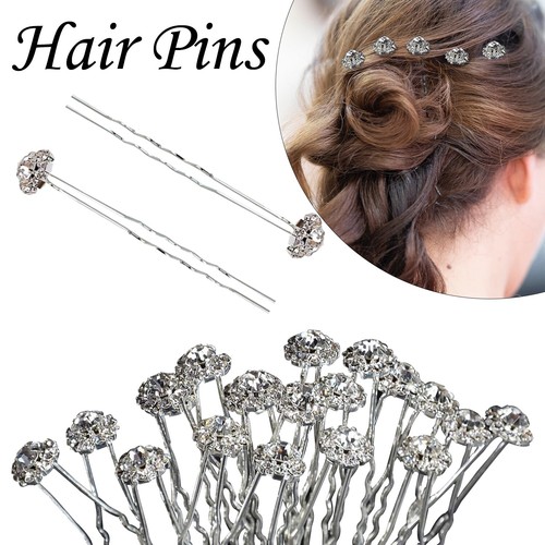 Clear diamante hair pin - hair, for