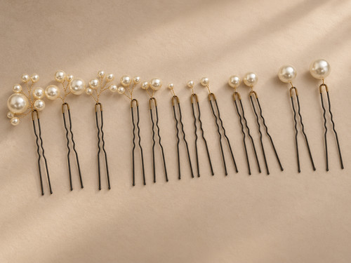 12pc pearl shaped - shaped, hair