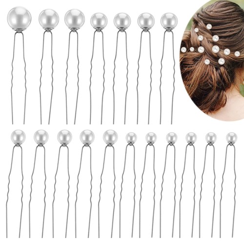 Bridal hair pins pearl crystal - bridal,