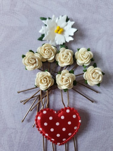 Flower hair pins - flower, set