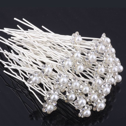 Bobby pearl flower diamante - pearl,
