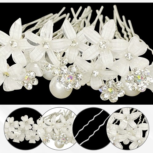Flower bridal hair pins set - bridal,