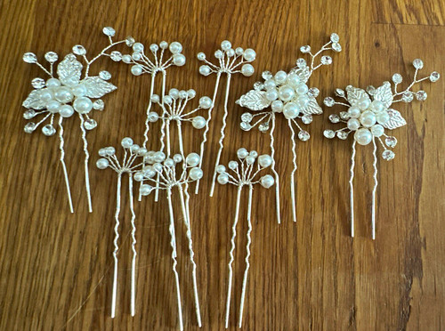Bridal silver tone - silver, floral