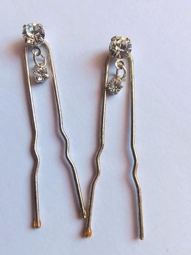 Rhinestone hair pins silver - rhinestone,