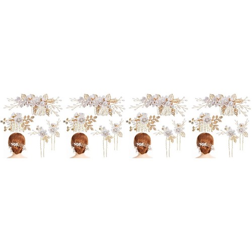 Bridal flower hairpins - bridal,