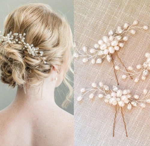 Bridal hair pins - hair,