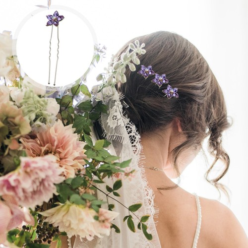 4pcs wedding hair - wedding, purple