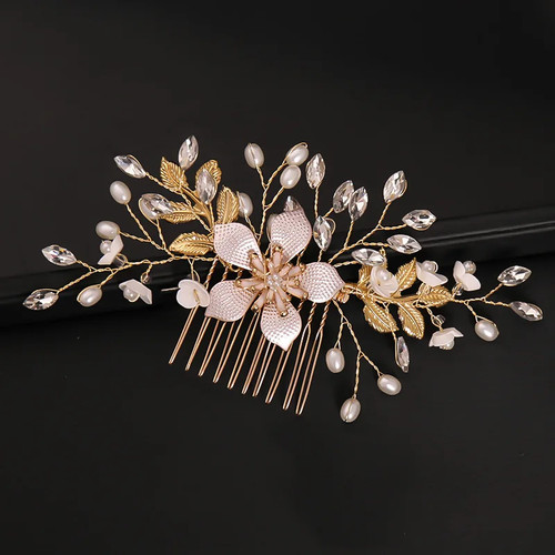 Bridal pearl flower hair - pearl,