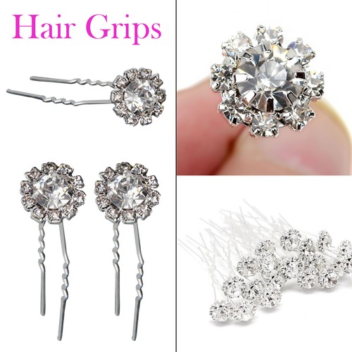 Crystal flower hair - hair, pins