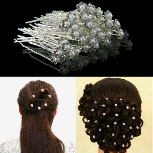 40pcs pearl flower diamante - 40pcs,
