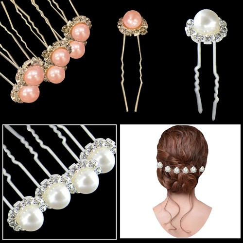 Pearl flower diamante hair - pearl,