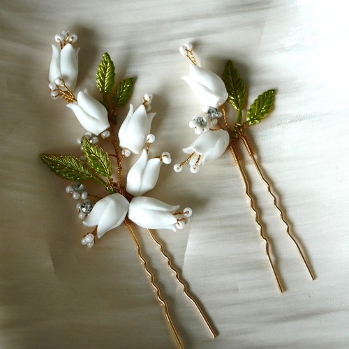 White porcelain flowers - white,